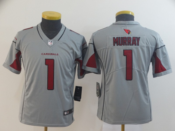 Youth Arizona Cardinals #1 Kyler Murray Silver Inverted Legend Stitched Jersey